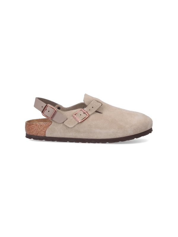 Birkenstock 100% leather clog in beige