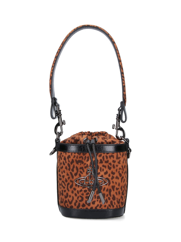Vivienne Westwood 100% sheep leather bucket bag in brown