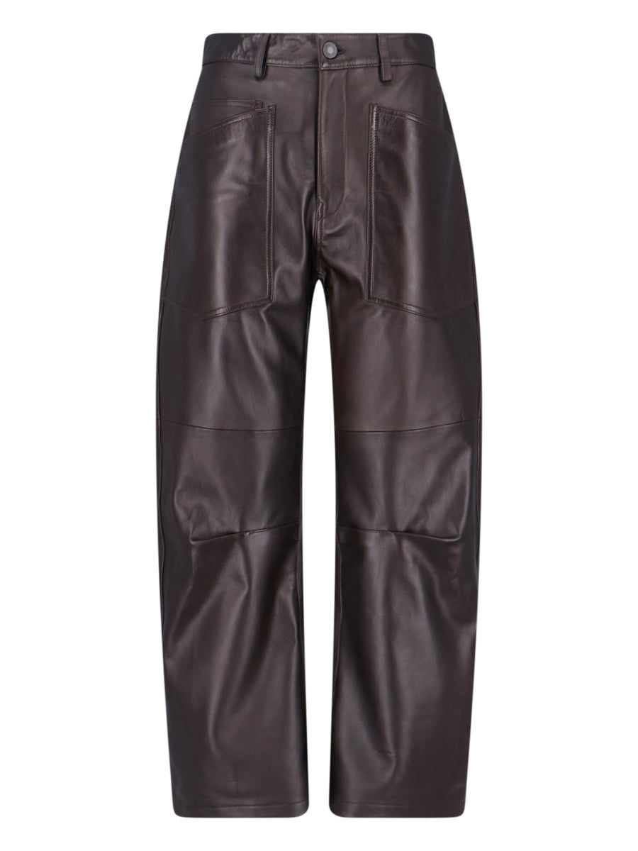 Nili Lotan 100% lamb leather trousers in brown