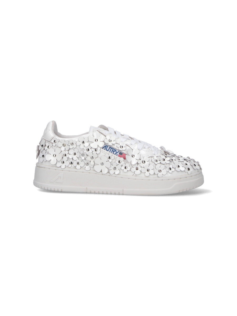 Autry Upper: 100% Patent Cow Leather sneaker in white