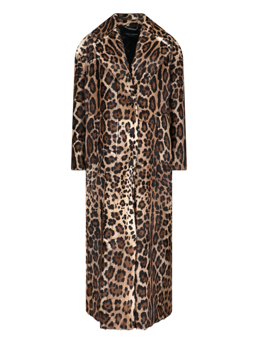 Dolce & Gabbana 100% Goat Leather coat in brown