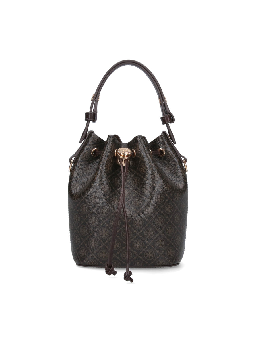 Tory Burch Body: 98% Cotton bucket bag in brown