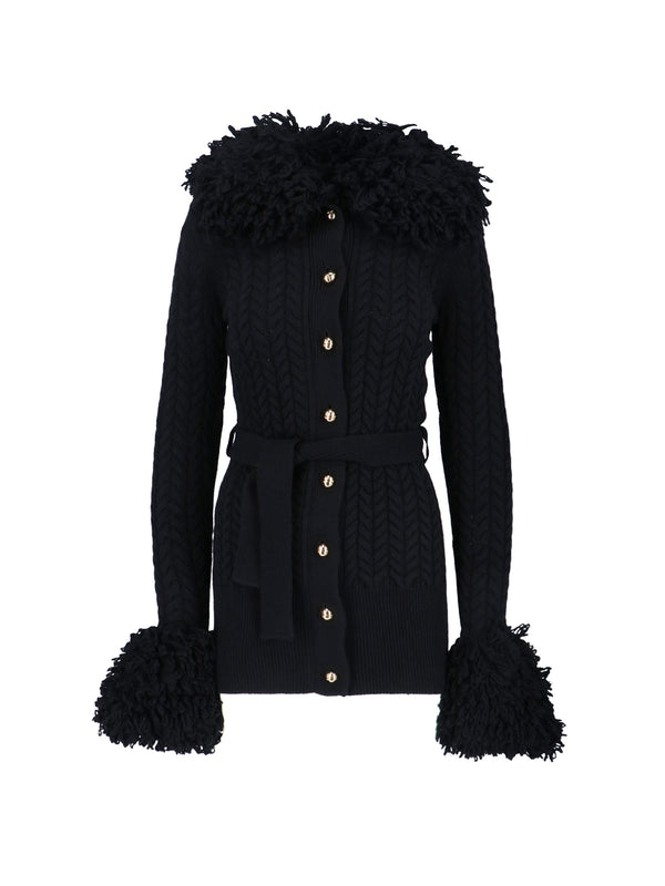 Patou 90% Merino Wool cardigan in black