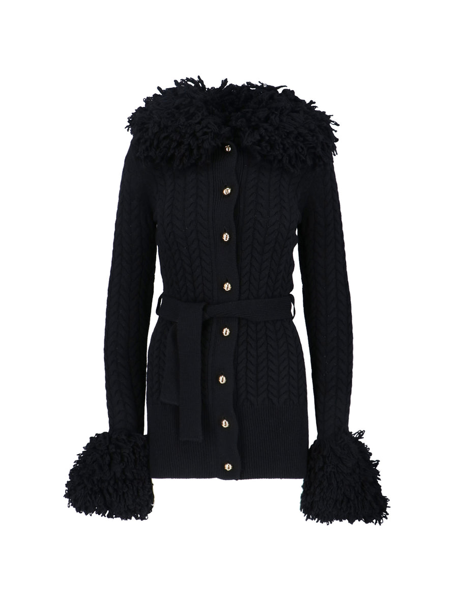 Patou 90% Merino Wool cardigan in black