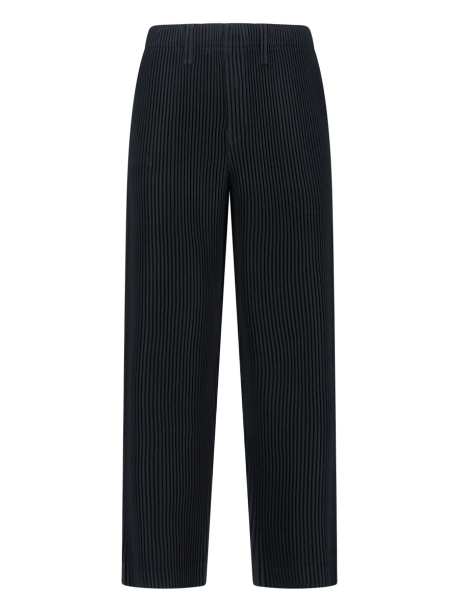 Homme Plisse' Issey Miyake 100% polyester trousers in black