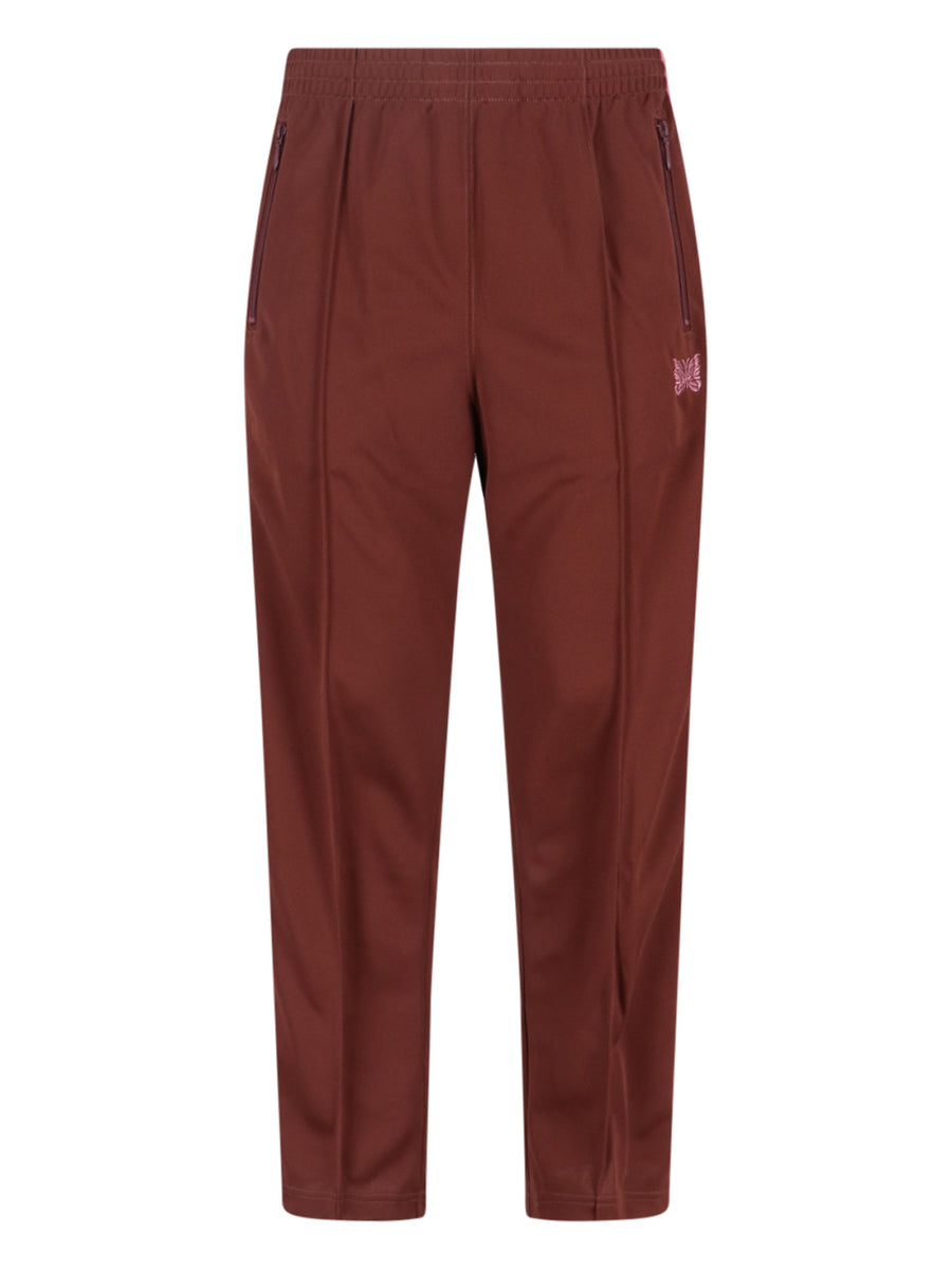 Needles 100% polyester trousers in brown