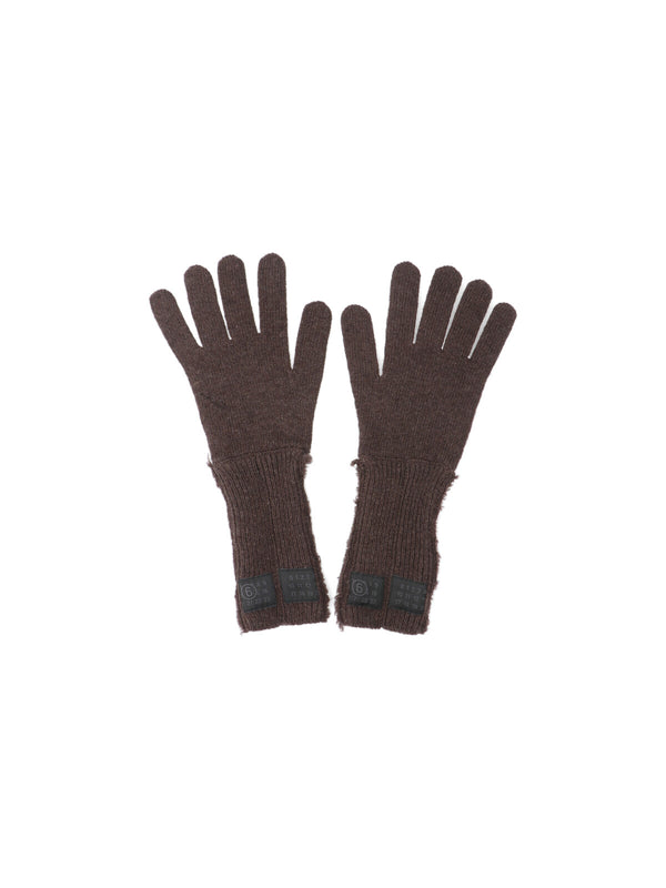 MM6 Maison Margiela 80% Wool gloves in brown