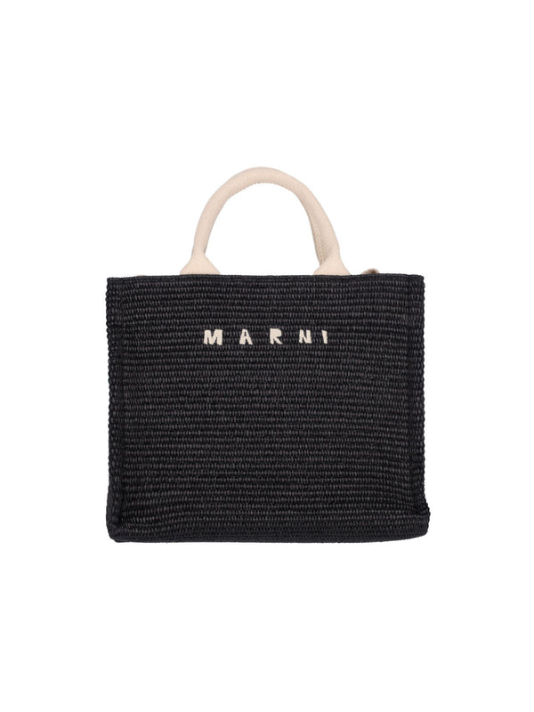 Marni 52% Cotton tote bag in black