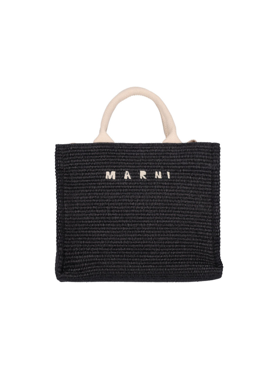 Marni 52% Cotton tote bag in black
