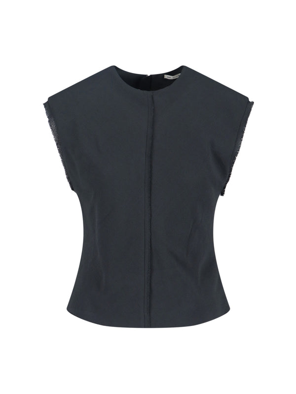 AMI Paris 99% Viscose tank top in gray