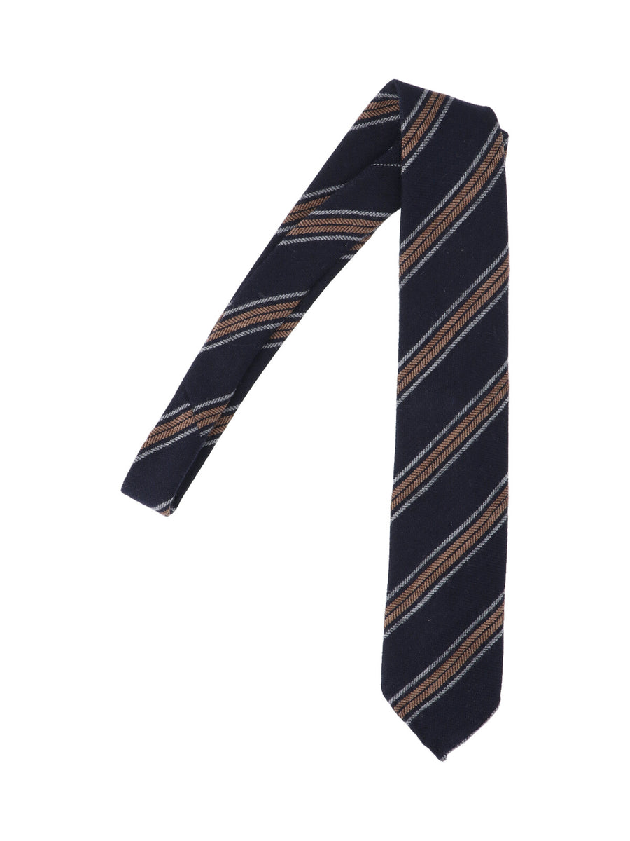 Cesare Attolini 100% wool necktie in navy