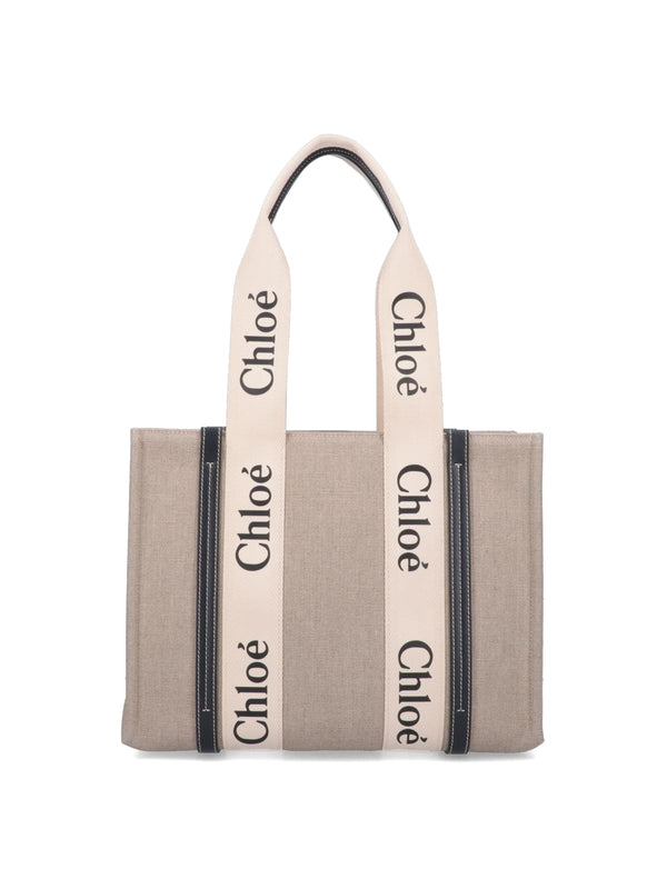 Chloè 100% Linen tote bag in beige