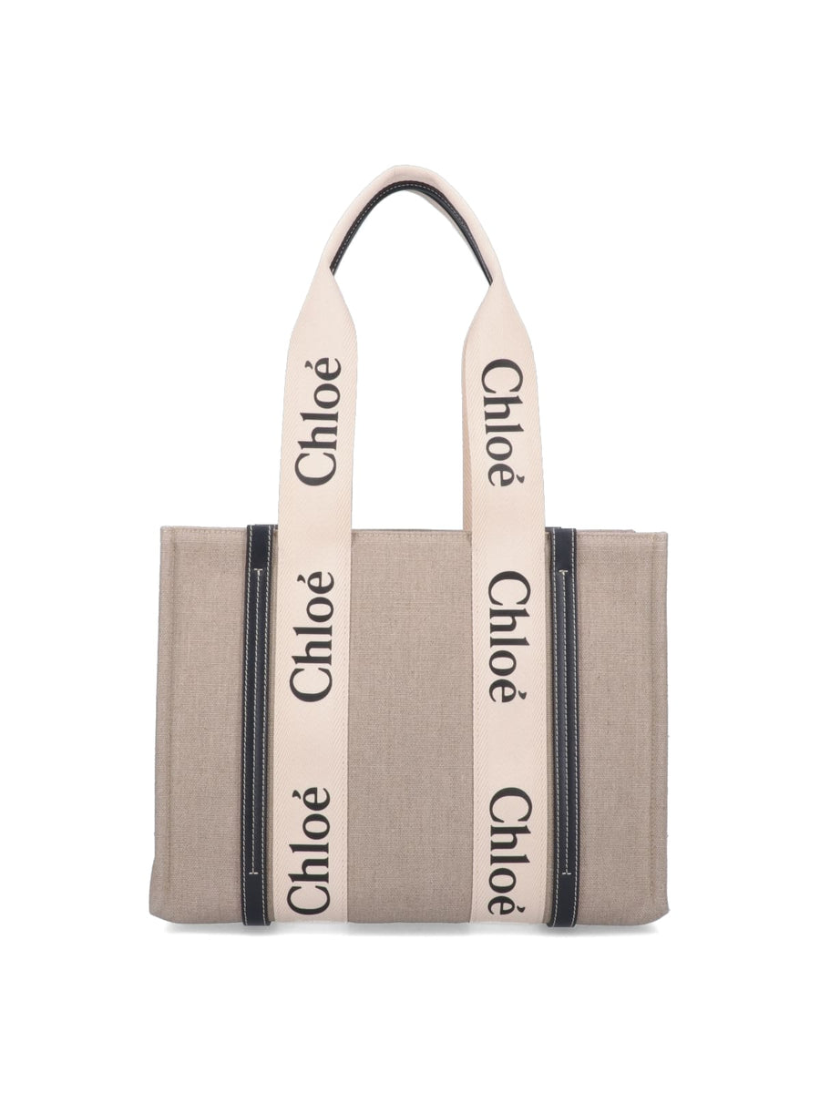 Chloè 100% Linen tote bag in beige