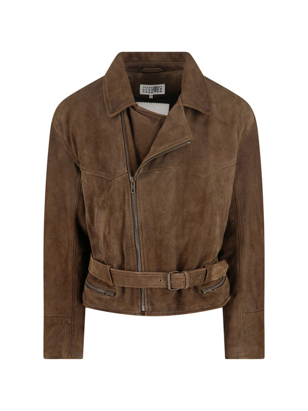 MM6 Maison Margiela 100% Cow Leather jacket in brown