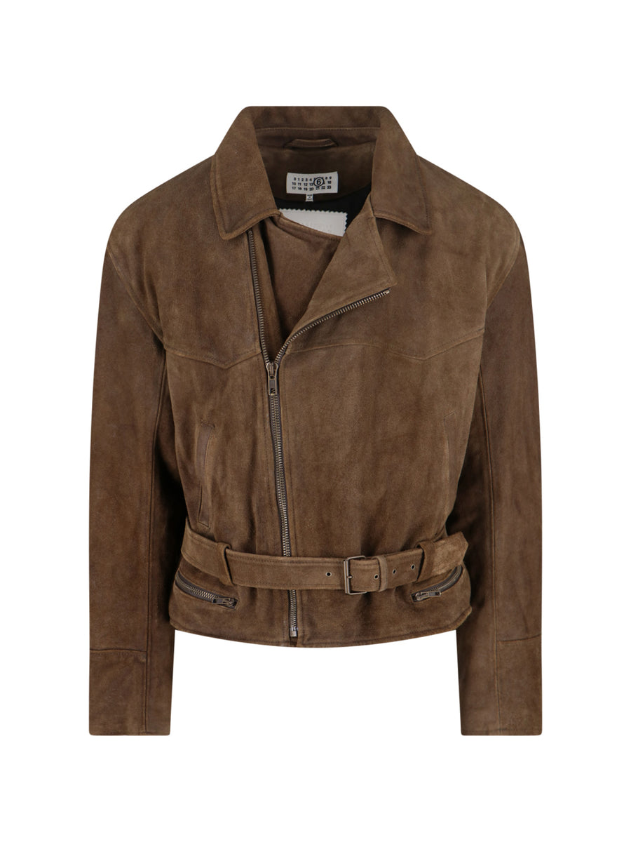 MM6 Maison Margiela 100% Cow Leather jacket in brown