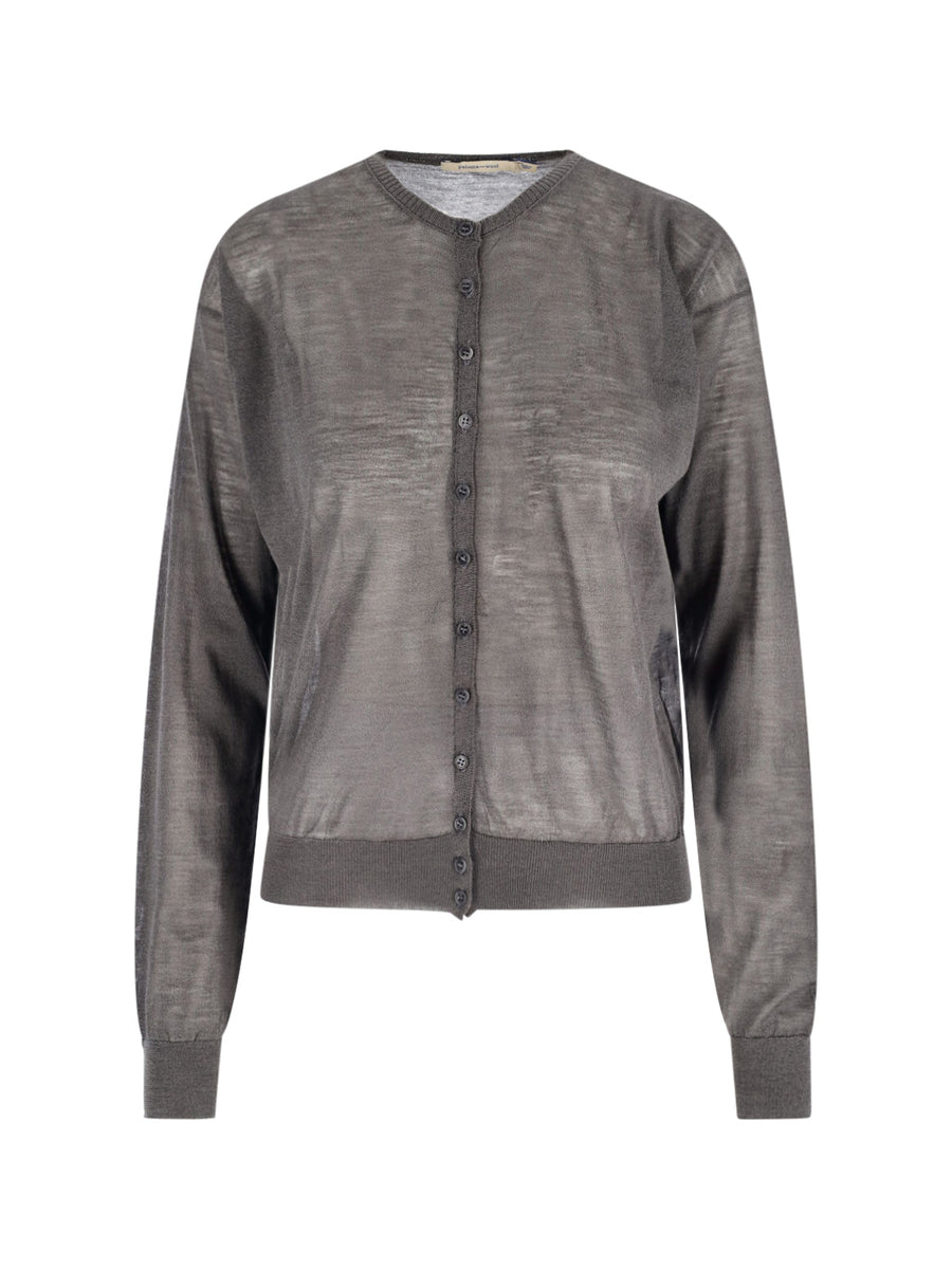 Paloma Wool 88% Extrafine Merino Wool cardigan in gray