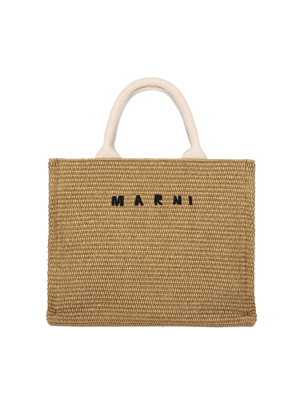 Marni 52% Cotton tote bag in brown