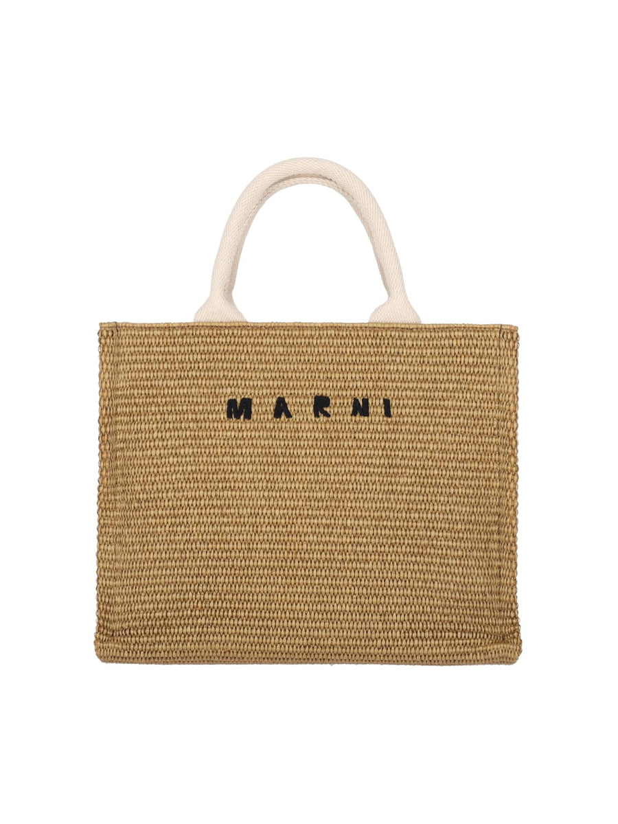 Marni 52% Cotton tote bag in brown