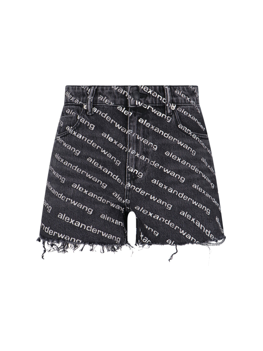 Alexander Wang 100% Cotton denim shorts in black