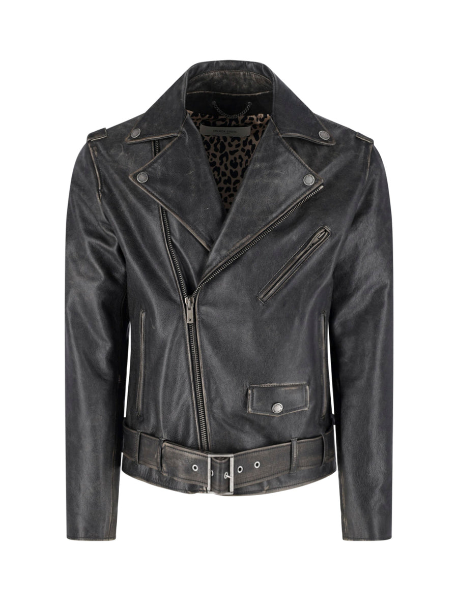 Golden Goose 100% Cow Leather jacket in black