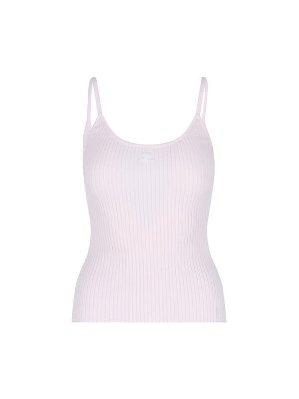 CourrèGes 70% Viscose tank top in pink