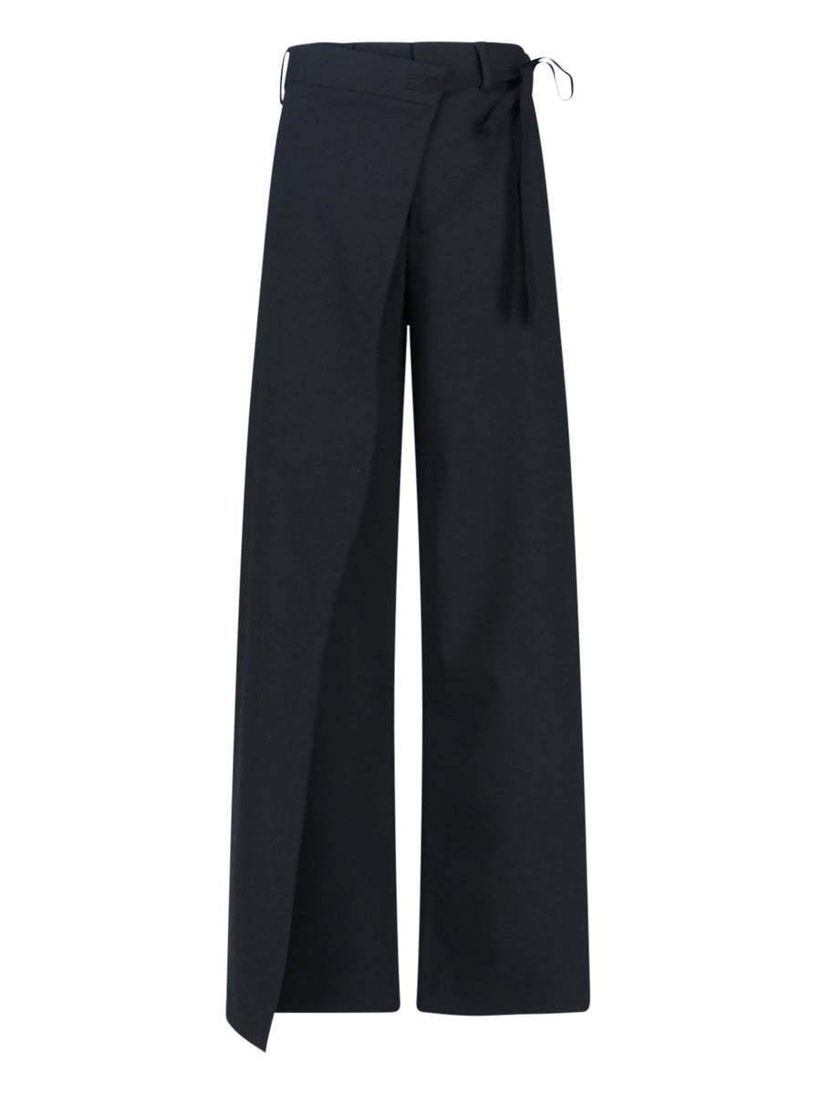 MM6 Maison Margiela 54% Polyester trousers in black