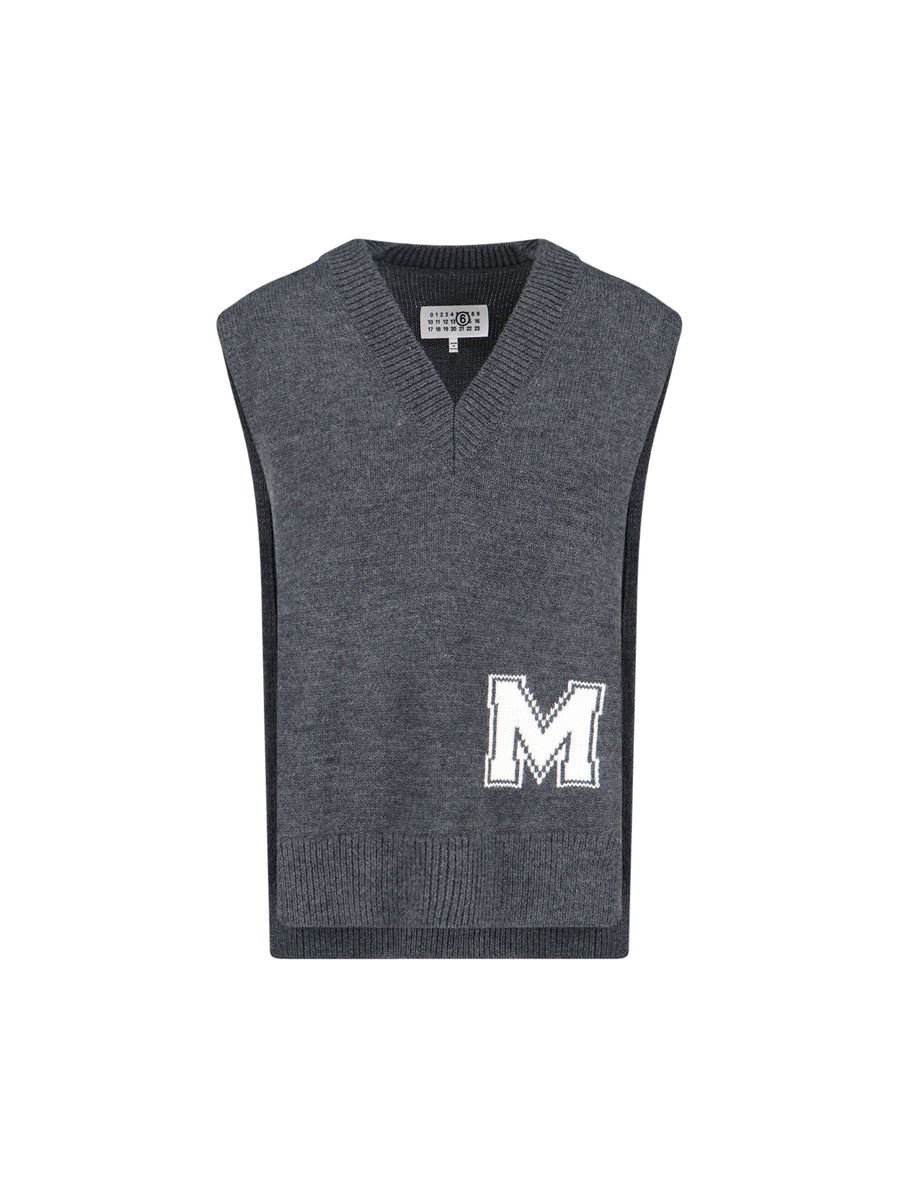 MM6 Maison Margiela 50% Virgin Wool sweater vest in gray