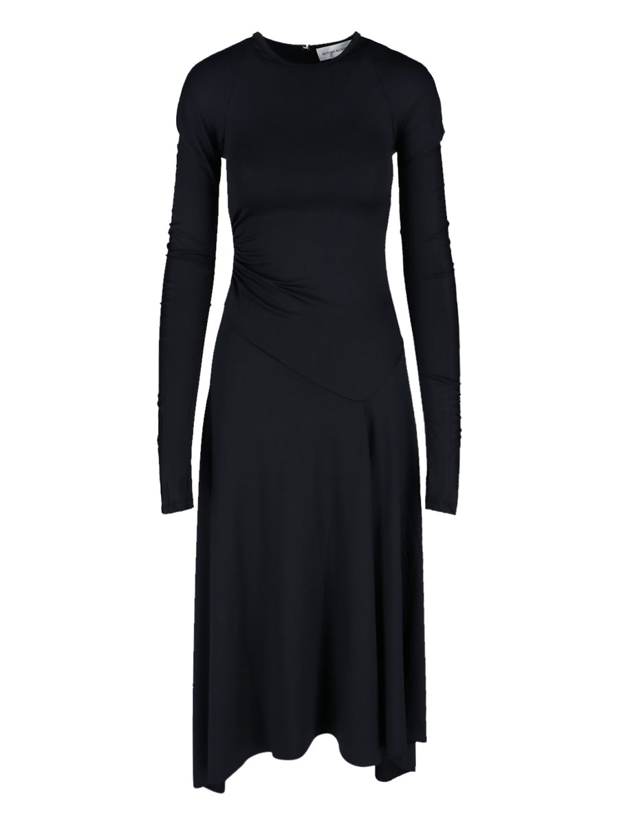 Victoria Beckham 90% Polyester dress in black