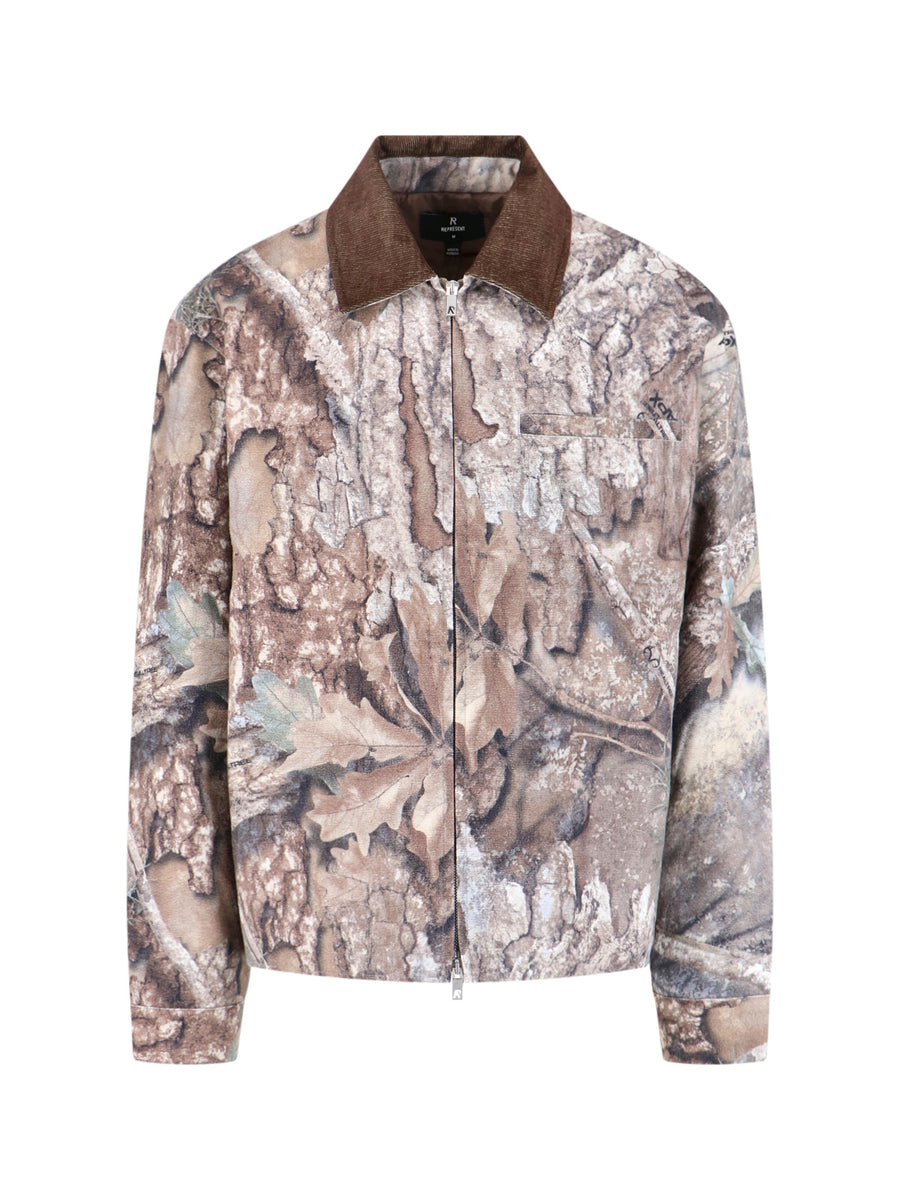 Represent Cotton jacket in brown