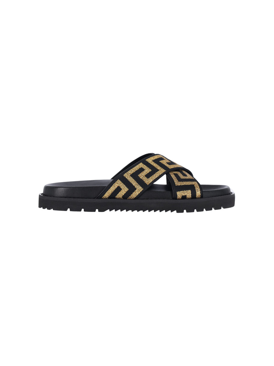 Versace 100% Lamb Leather sandal in black