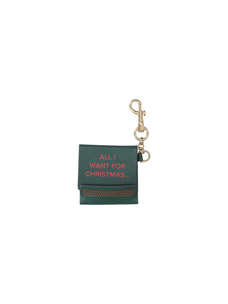 Anya Hindmarch 100% goat leather card case in green