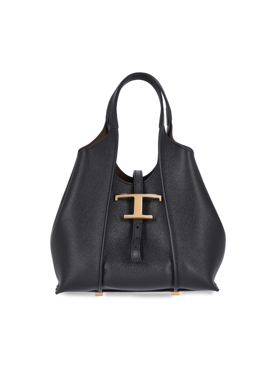 Tod's Outer: 100% Calf Leather tote bag in black