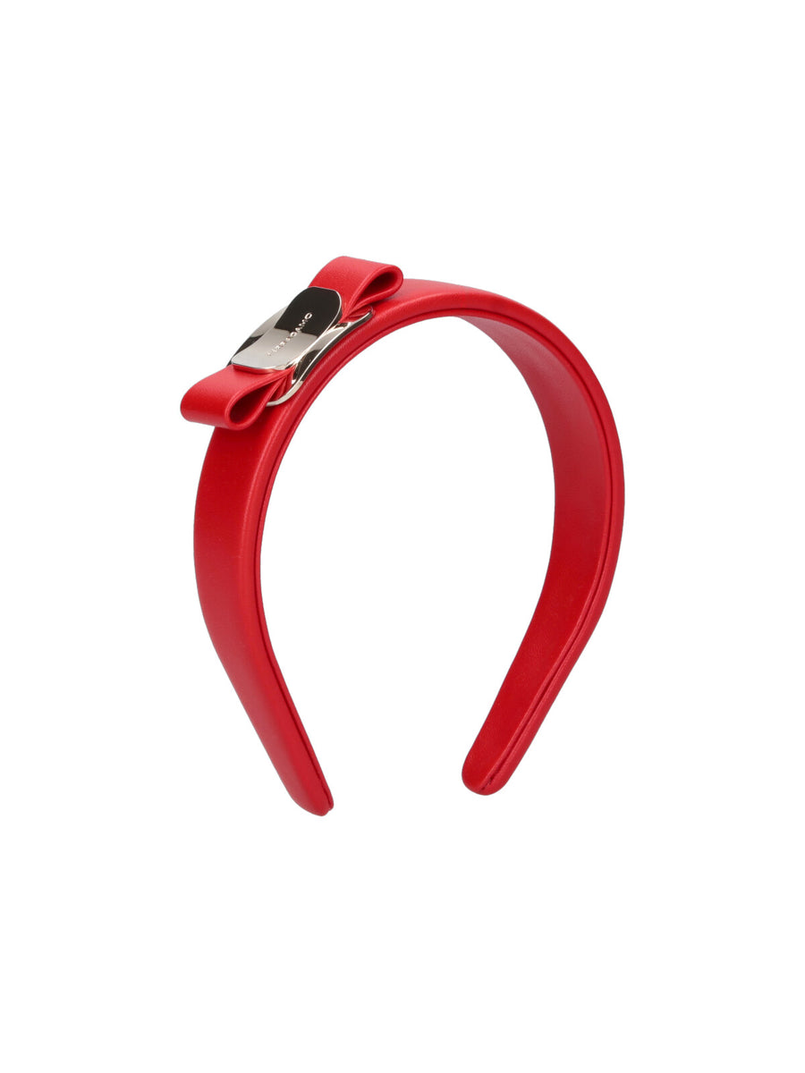 Ferragamo 90% Calf Leather headband in red
