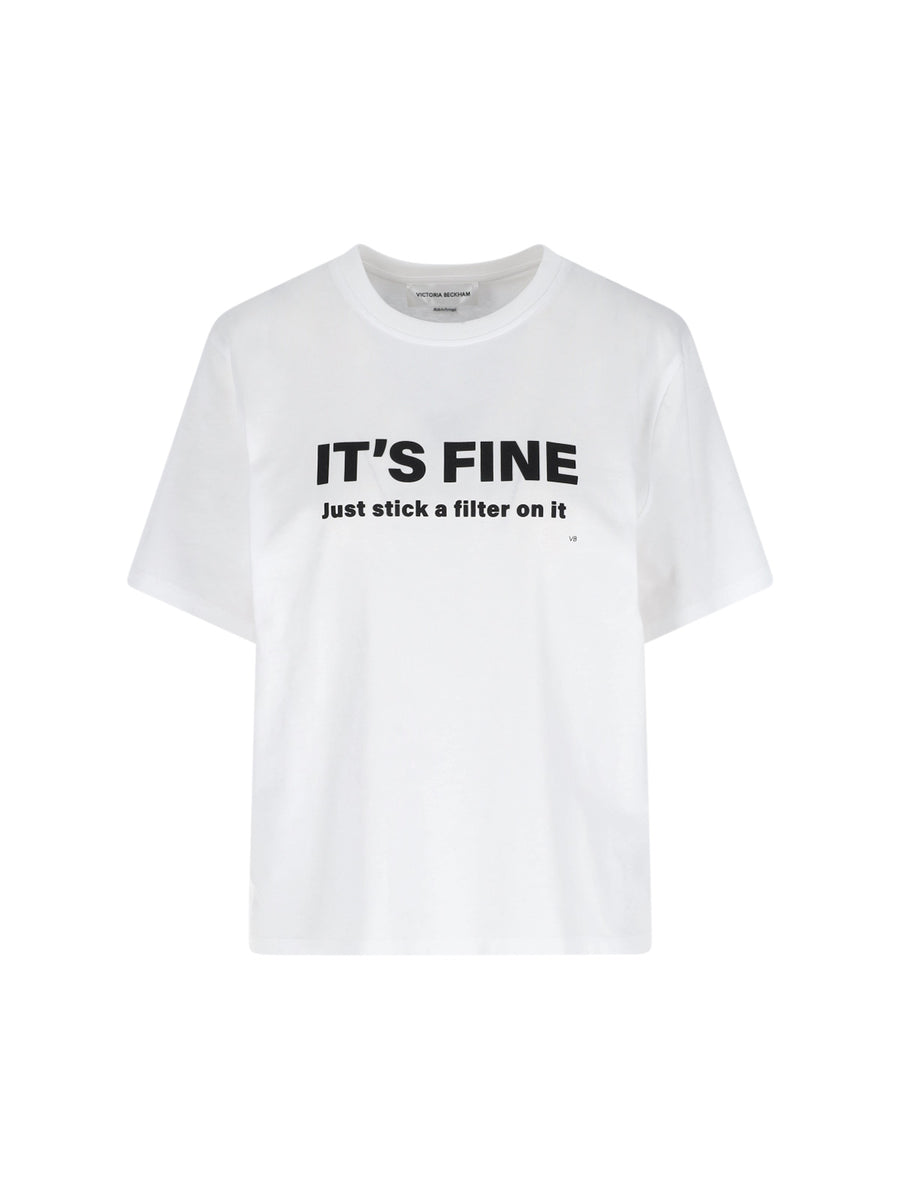 Victoria Beckham 100% cotton t-shirt in white