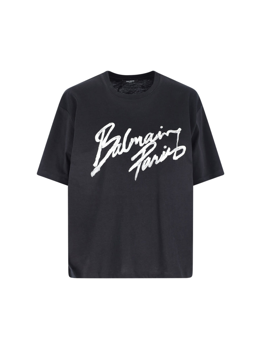 Balmain 100% cotton t-shirt in black