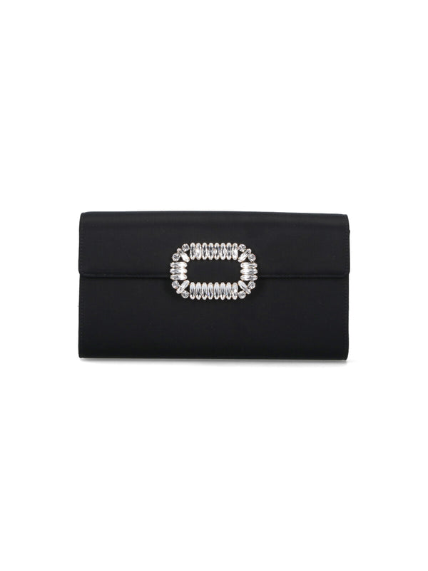 Roger Vivier 67% Viscose clutch in black