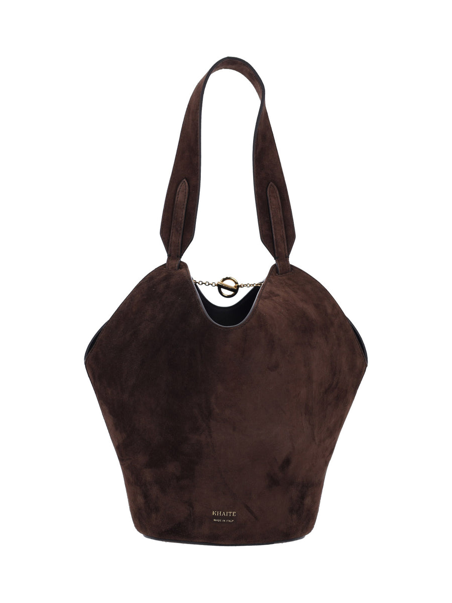 Khaite 100% calfskin shoulder bag in brown