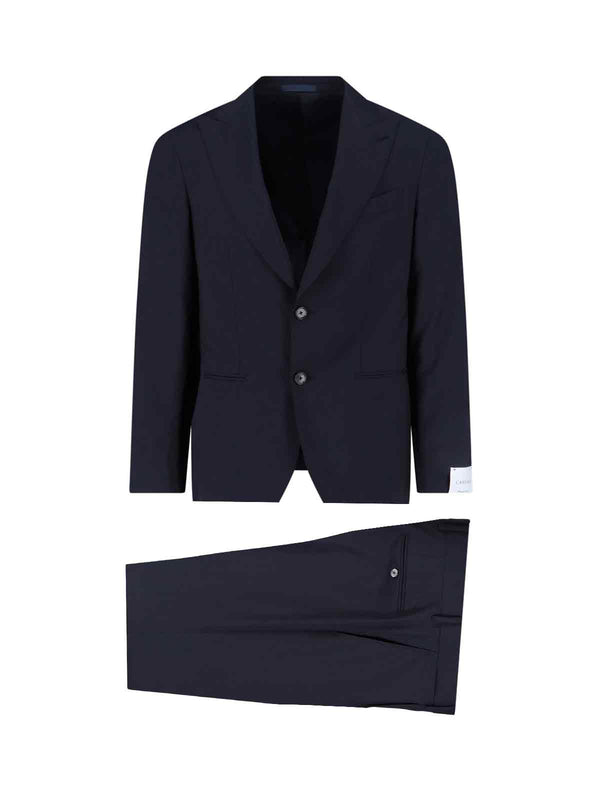 Caruso 100% wool suit in navy