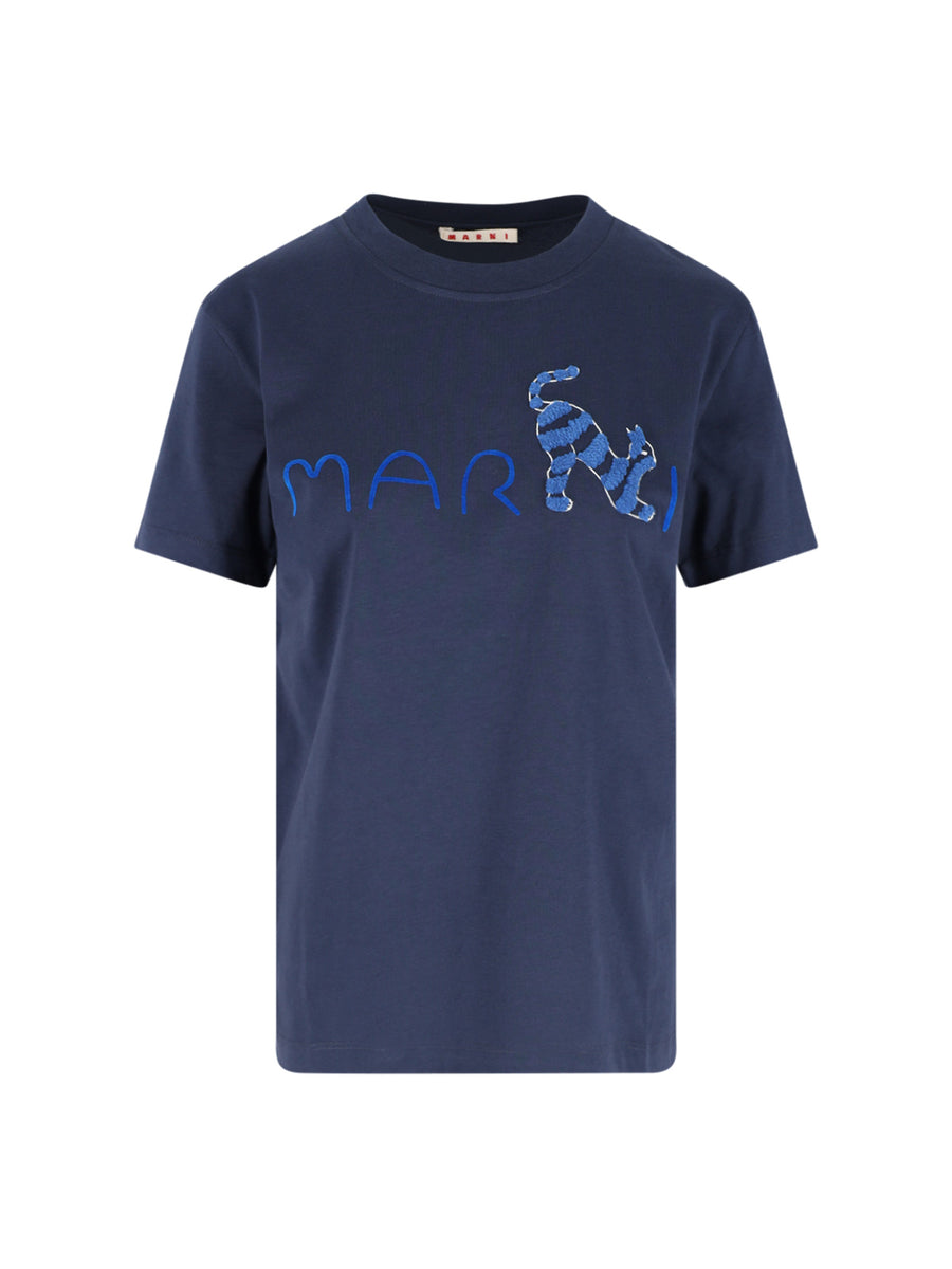 Marni Uscy 100% Cotton t-shirt in navy