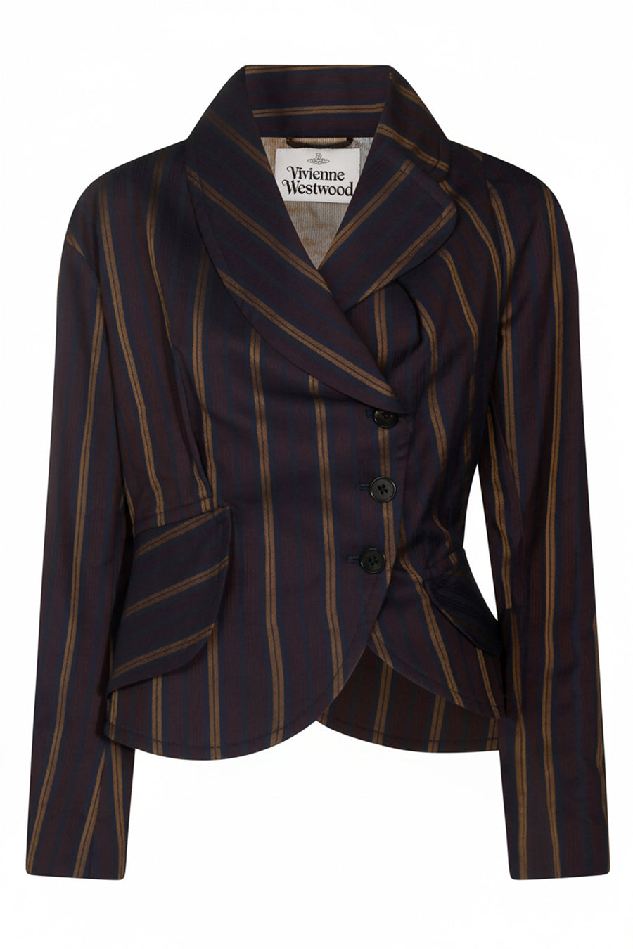 Jacket Cotton Stripe Brown Blazers