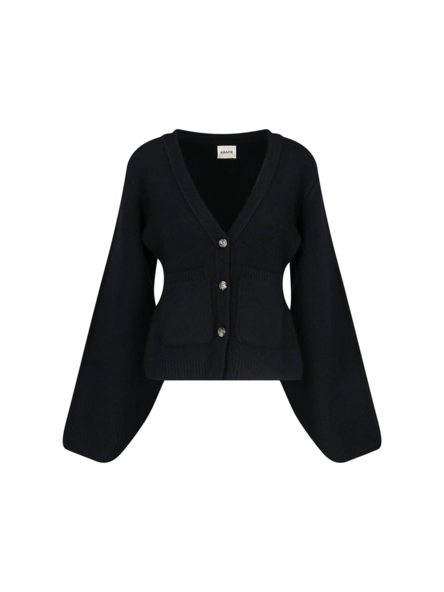 Khaite 100% cashmere cardigan in black