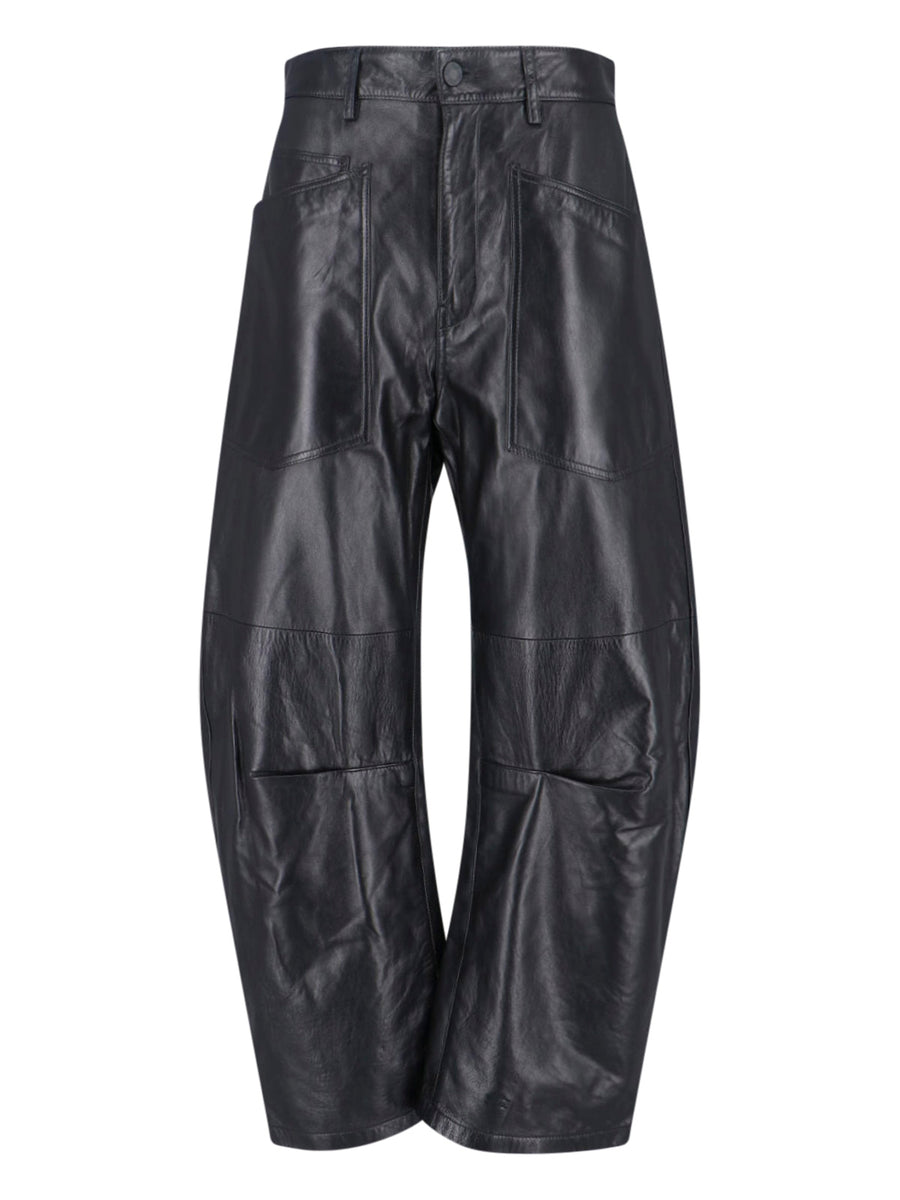 Nili Lotan 100% Lamb Leather trousers in black