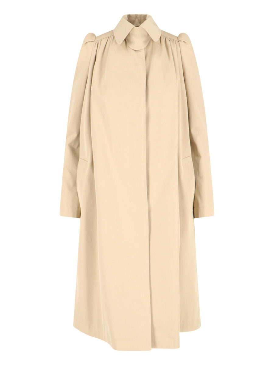 Alexander McQueen Qfaas 100% Cotton trench coat in beige