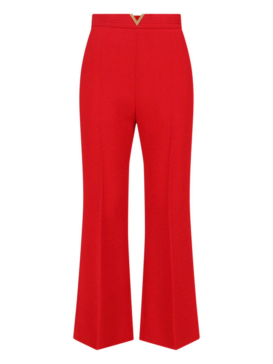 Valentino 100% virgin wool trousers in red