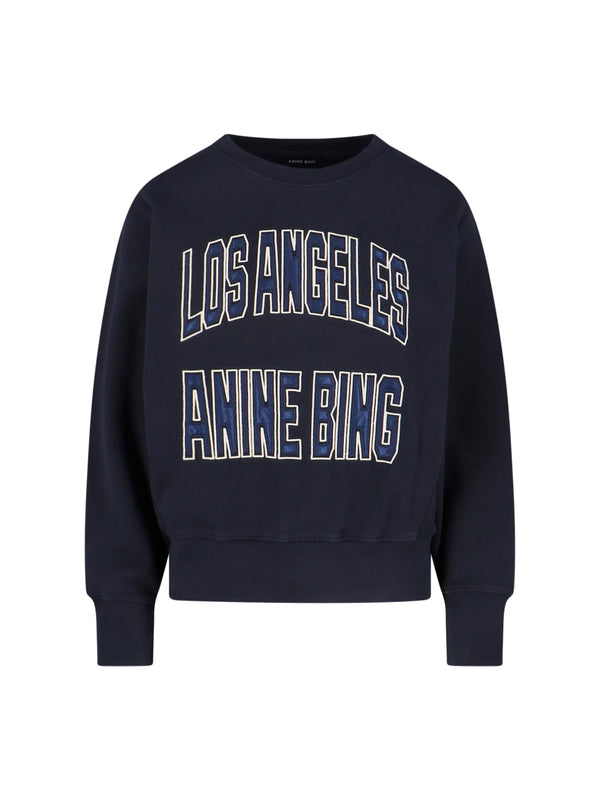 Anine Bing 100% cotton sweatshirt in navy