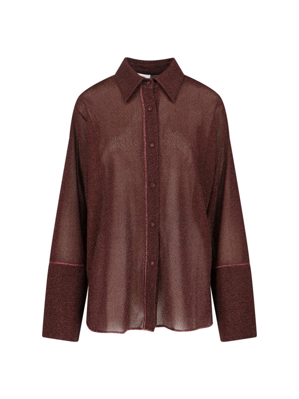 Oseree Lurex 64% Polyamide shirt in brown