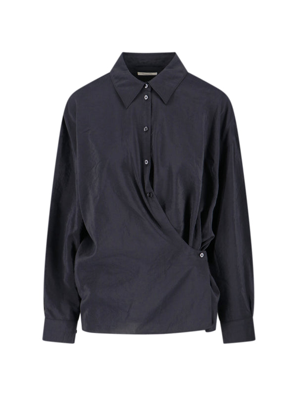 Lemaire 76% Silk shirt in black
