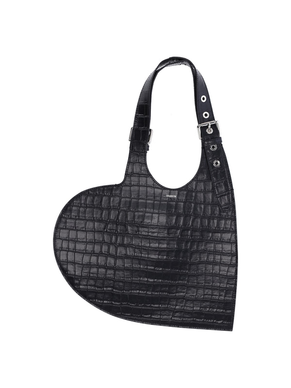 Coperni 100% cow leather shoulder bag in black