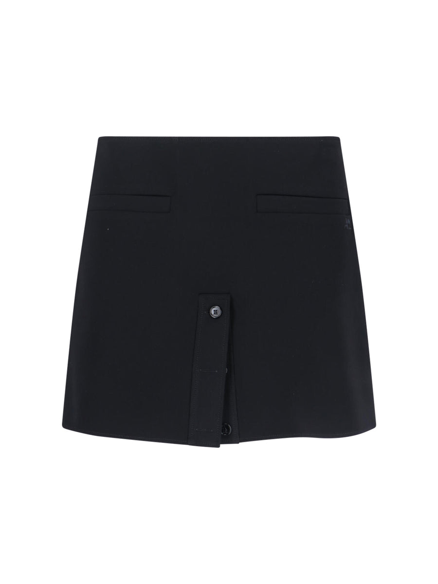 CourrèGes 89% Polyester skirt in black