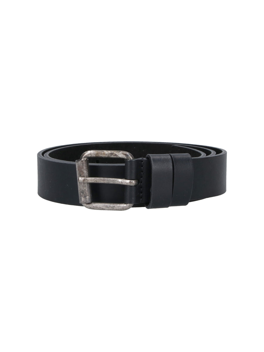 Aspesi 100% leather belt in black